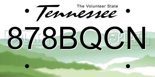 878BQCN Tennessee License Plate
