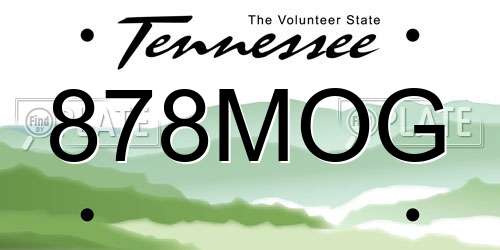878MOG Tennessee License Plate
