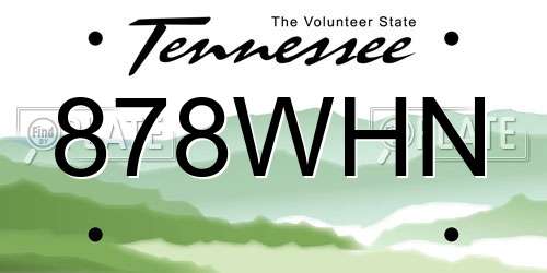 878WHN Tennessee License Plate