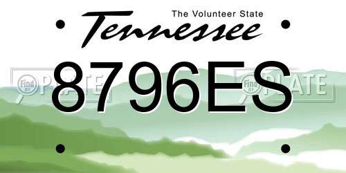 8796ES Tennessee License Plate