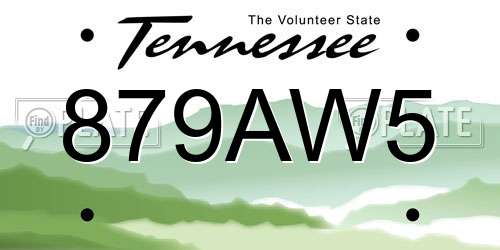 879AW5 Tennessee License Plate