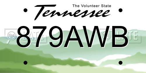 879AWB Tennessee License Plate