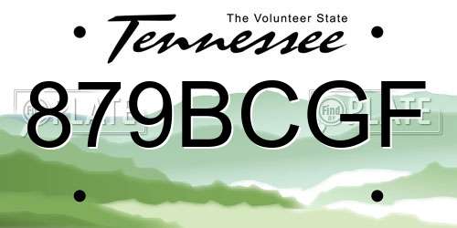 879BCGF Tennessee License Plate