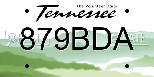 879BDA Tennessee License Plate