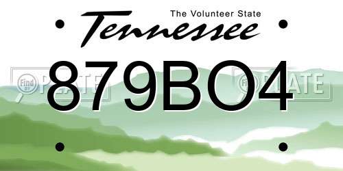 879BO4 Tennessee License Plate