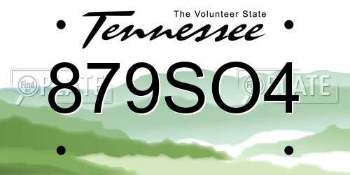 879SO4 Tennessee License Plate