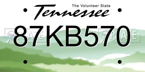 87KB570 Tennessee License Plate