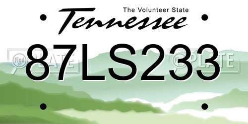 87LS233 Tennessee License Plate