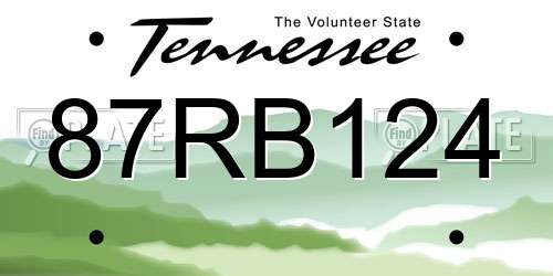 87RB124 Tennessee License Plate