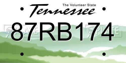 87RB174 Tennessee License Plate