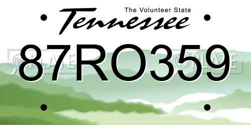 87RO359 Tennessee License Plate