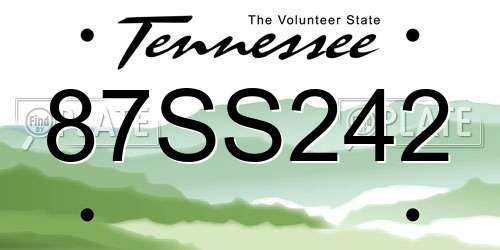 87SS242 Tennessee License Plate