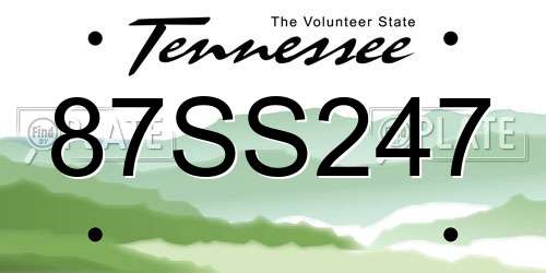 87SS247 Tennessee License Plate