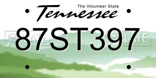 87ST397 Tennessee License Plate
