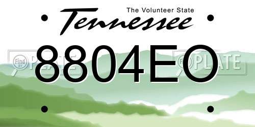 8804EO Tennessee License Plate