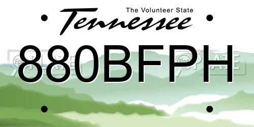 880BFPH Tennessee License Plate