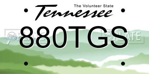 880TGS Tennessee License Plate