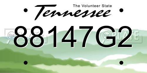 88147G2 Tennessee License Plate