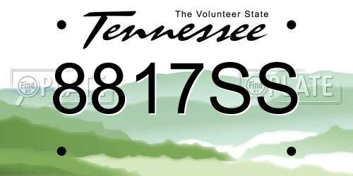 8817SS Tennessee License Plate