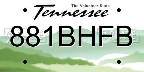 881BHFB Tennessee License Plate