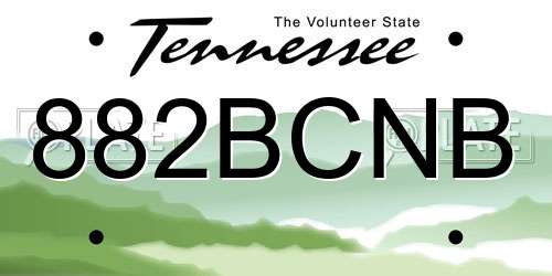 882BCNB Tennessee License Plate