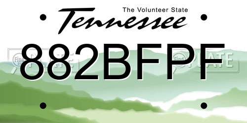 882BFPF Tennessee License Plate