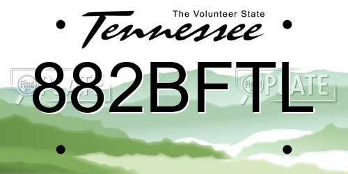 882BFTL Tennessee License Plate