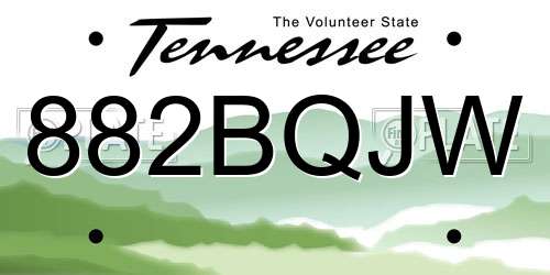 882BQJW Tennessee License Plate