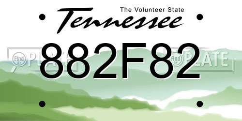 882F82 Tennessee License Plate