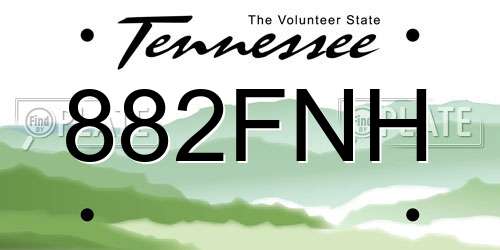 882FNH Tennessee License Plate