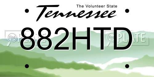 882HTD Tennessee License Plate