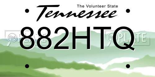 882HTQ Tennessee License Plate