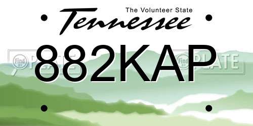 882KAP Tennessee License Plate