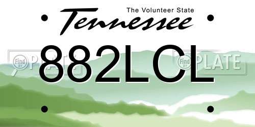 882LCL Tennessee License Plate