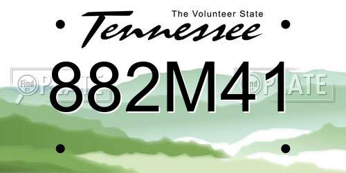 882M41 Tennessee License Plate