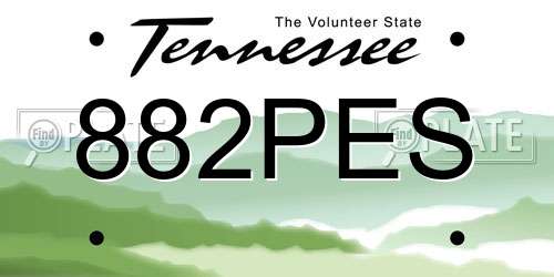 882PES Tennessee License Plate