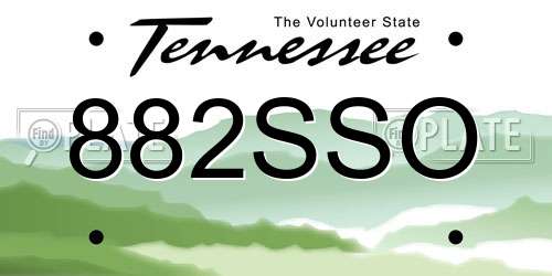 882SSO Tennessee License Plate