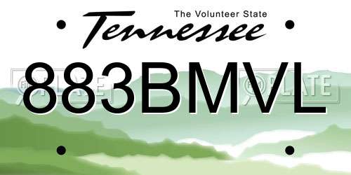 883BMVL Tennessee License Plate