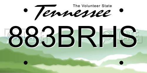 883BRHS Tennessee License Plate