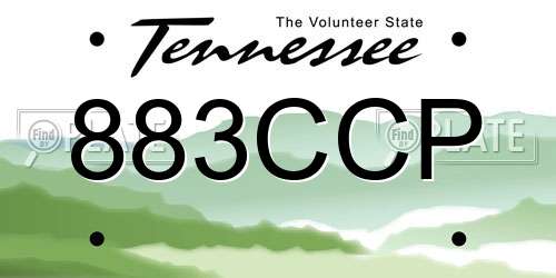 883CCP Tennessee License Plate