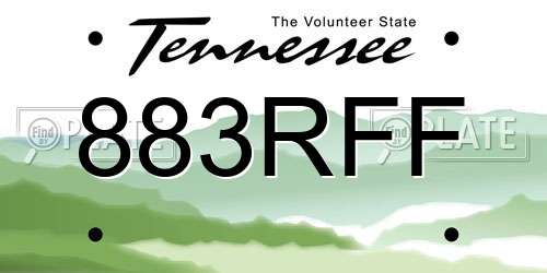 883RFF Tennessee License Plate