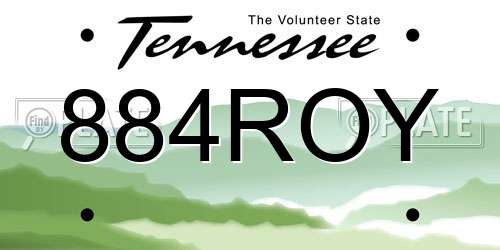 884ROY Tennessee License Plate