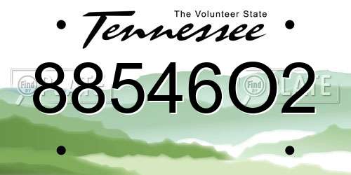 88546O2 Tennessee License Plate