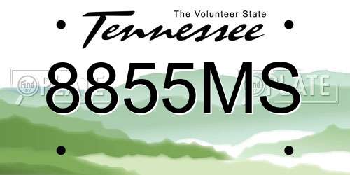 8855MS Tennessee License Plate