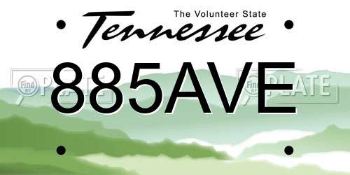 885AVE Tennessee License Plate