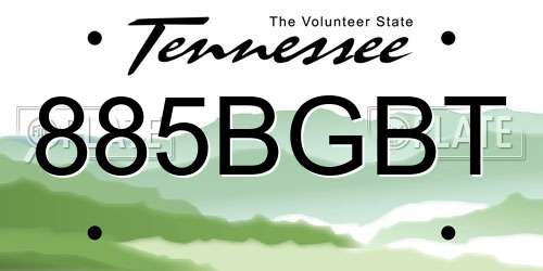885BGBT Tennessee License Plate