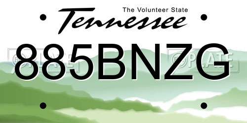 885BNZG Tennessee License Plate