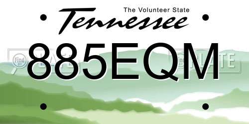 885EQM Tennessee License Plate