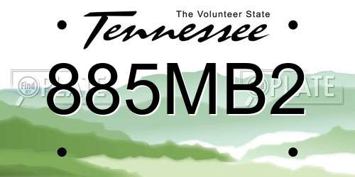 885MB2 Tennessee License Plate