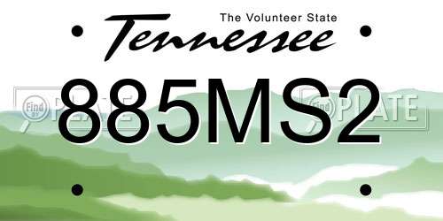 885MS2 Tennessee License Plate